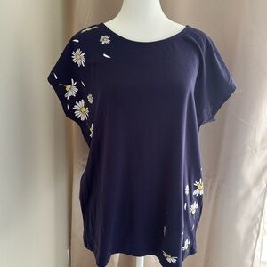 CREATION L Daisy Navy Top size 8